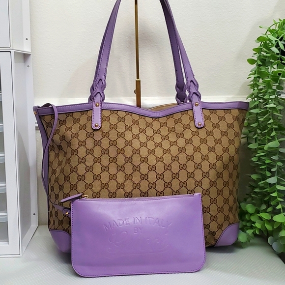๐ฎ๐นGucci Monogram XL Craft Lilac Tote and pouch set๐๐๐๐ - Picture 4 of 17